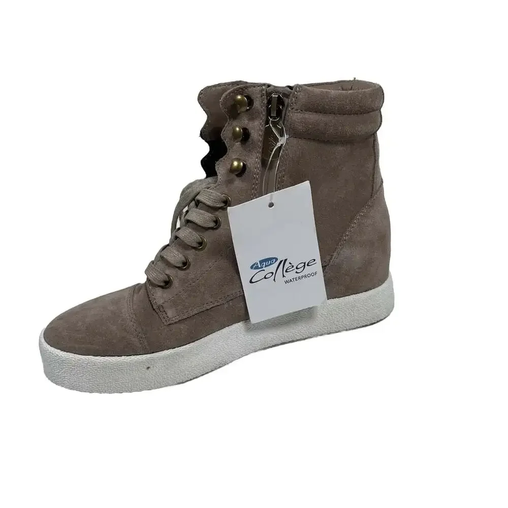 Aqua College Women's Waterproof Hidden Wedge Sneakers Size 9 Mushroom NWB
